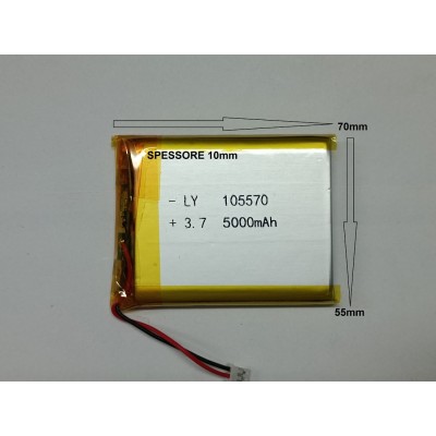 BATTERIE al polimeri di litio a celle 3,7 volt 5000 mAh 105570  basso drenaggio