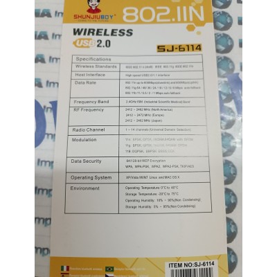 ADATTATORE USB PC WIFI MBPS ANTENNA CHIAVETTA WIRELESS WI FI CD 2,4 Ghz