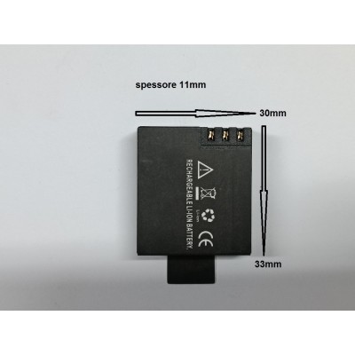 Batteria ricaricabile agli ioni di litio da 3.7V 900mAh per camere waterproof