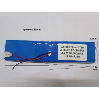 BATTERIE al polimeri di litio a celle 3,7 volt 10.000mAh 1043180  basso drenaggio sorveglianza gps