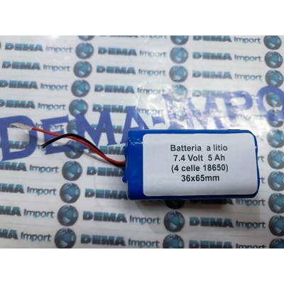 Batteria Al Litio 7.4 V 18650, Batteria Ricaricabile 5Ah  Scheda Di Protezione