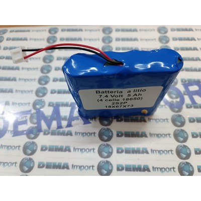 Batteria Al Litio 7.4 V 18650, Ricaricabile 5Ah  Scheda Di Protezione 2S2P