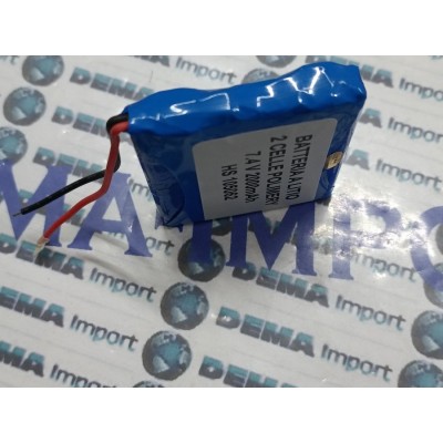 Batteria a litio ricaricabile 7.4V DOPPIA CELLA 2000mAh lampade gps
