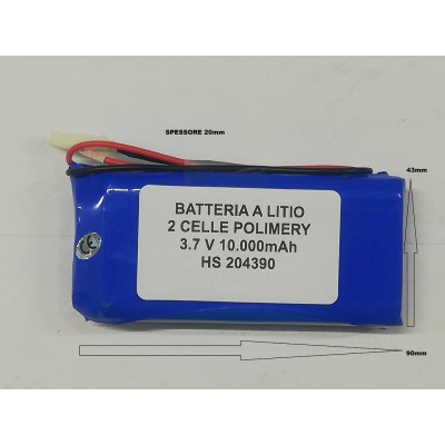 BATTERIE al polimeri di litio a celle 3,7 volt 10.000mAh 204390  basso drenaggio sorveglianza gps