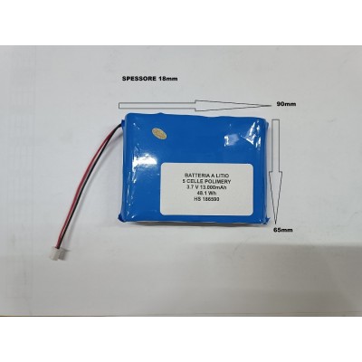 Batterie agli ioni di litio ricaricabile 3,7 v 13.000mAh ups lampade 5 celle QUALITA'