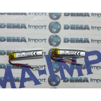 BATTERIE al polimeri di litio a celle 3,7 volt 110mAh  450835  basso drenaggio CUFFIE,(2 pezzi)