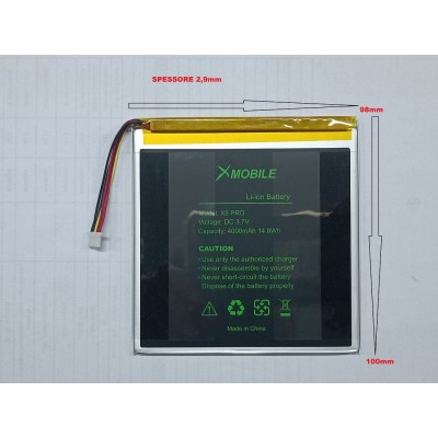 BATTERIE al polimeri di litio a celle 3,7 volt 4000 mAh  tablet  X8 basso drenaggio