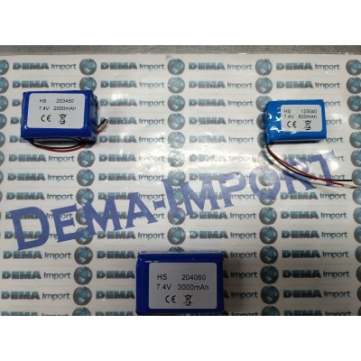 Batteria a litio ricaricabile 7.4V DOPPIA CELLA 3000mAh lampade gps ANTIFURTO