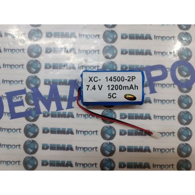Batteria a litio ricaricabile 7.4V DOPPIA CELLA 1200mAh 14500 lampade gps