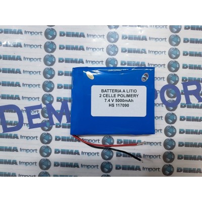 copia di Batteria a litio ricaricabile 7.4V DOPPIA CELLA 5000mAh lampade gps