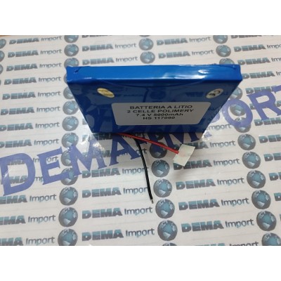 Batteria a litio ricaricabile 7.4V DOPPIA CELLA 5000mAh lampade gps