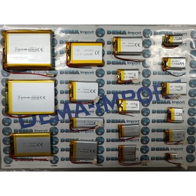 BATTERIE al polimeri di litio a celle 3,7 volt 170 mAh 302035 dispositivi elettrici basso drenaggio